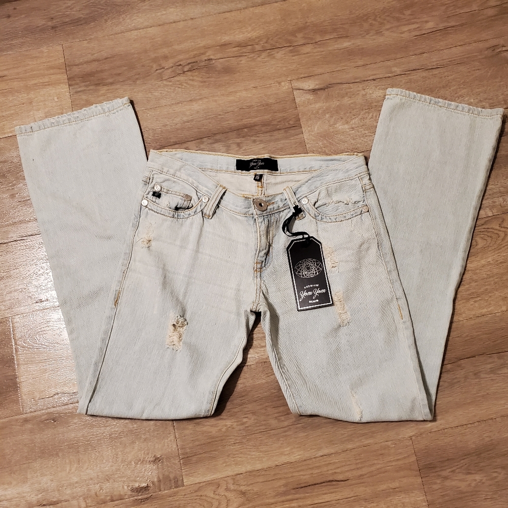 Yom Yom distressed boot-leg jeans